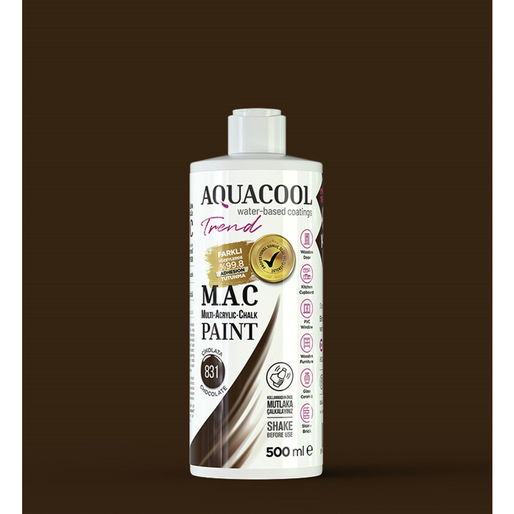 Aqua Cool Çikolata 500 Ml. Trend Mac Hobi Boyası (T-0831/0,50) Oto, Bahçe, Yapı Market Fiyatı