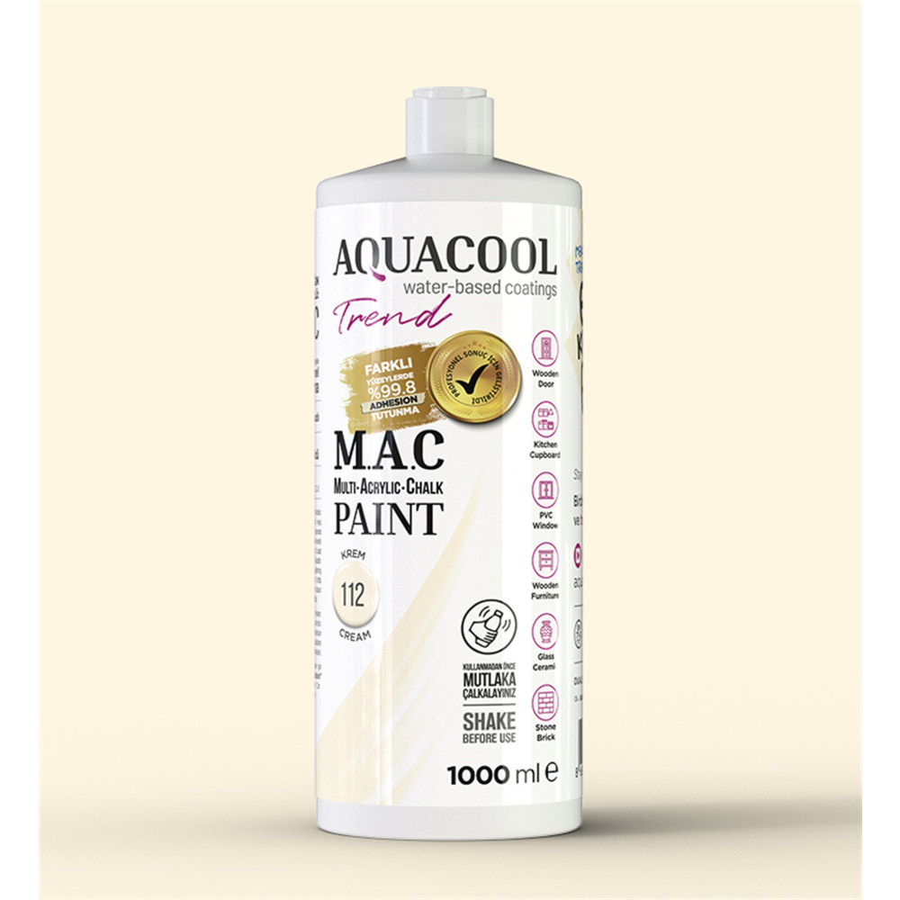 Aqua Cool Krem 1000 Ml. Trend Mac Hobi Boyası (T-0112/1,00) Oto, Bahçe, Yapı Market Fiyatı