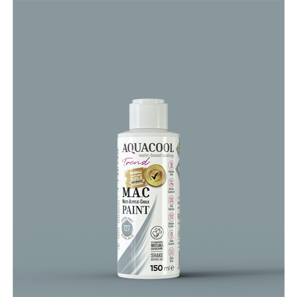 Aqua Cool Pastel Mavi 150 Ml. Trend Mac Hobi Boyası (T-0727/0,15) Oto, Bahçe, Yapı Market Fiyatı