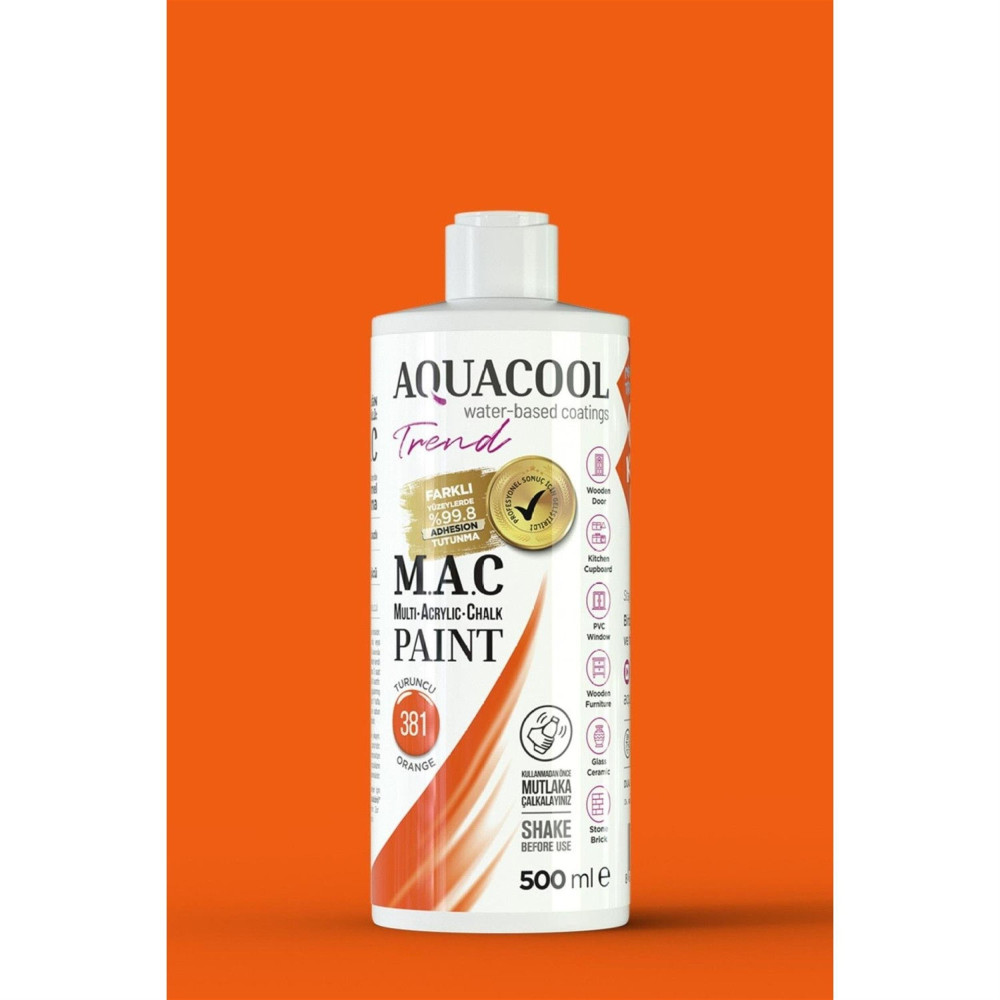 Aqua Cool Turuncu 500 Ml. Trend Mac Hobi Boyası (T-0381/0,50) Oto, Bahçe, Yapı Market Fiyatı