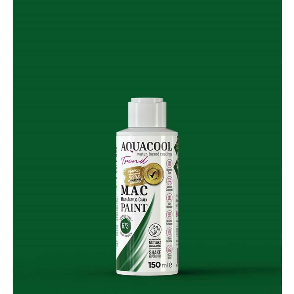 Aqua Cool Yaprak Yeşili 150 Ml. Trend Mac Hobi Boyası (T-0673/0,15) Oto, Bahçe, Yapı Market Fiyatı