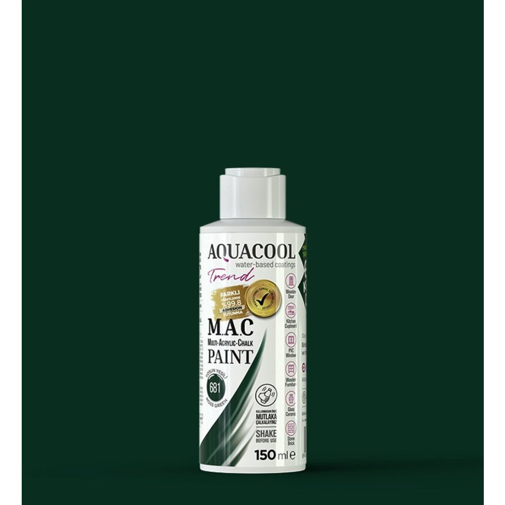 Aqua Cool Yosun Yeşili 150 Ml. Trend Mac Hobi Boyası (T-0681/0,15) Oto, Bahçe, Yapı Market Fiyatı