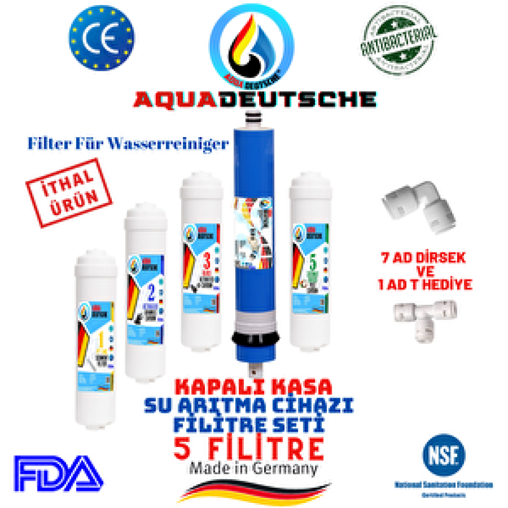 Aqua Deustche Aqua Deutsche Kapali Kasa Su Aritma Ci̇hazi 5 Li̇ Inline Fi̇li̇treseti̇ Coconut Tatlandiricili İthal Ürün Su Arıtma Cihazı Fiyatı