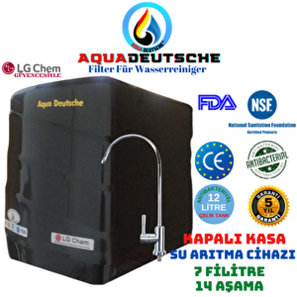 Aqua Deustche Aqua Deutsche Si̇yah Renk 12 Li̇treli̇k 14 Aşama 7 Fi̇li̇tre Alkali̇ Ve Mi̇neralli̇ Su Aritma Ci̇hazi Su Arıtma Cihazı Fiyatı