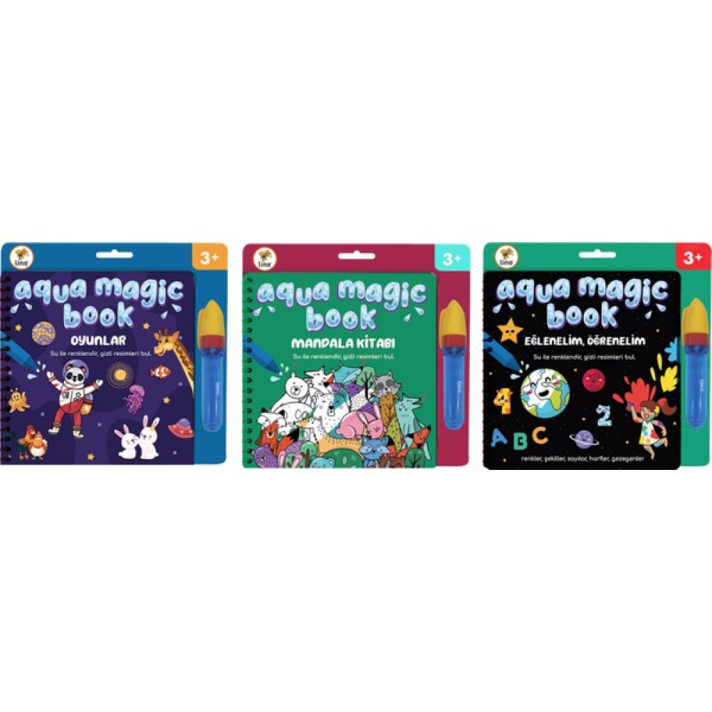 Aqua Magic Sihirli Boyama Kitabı Mandala - Oyunlar - Eğlenelim Öğrenelim 3 Kitap Aktivite & Eğitici Kitaplar Fiyatı