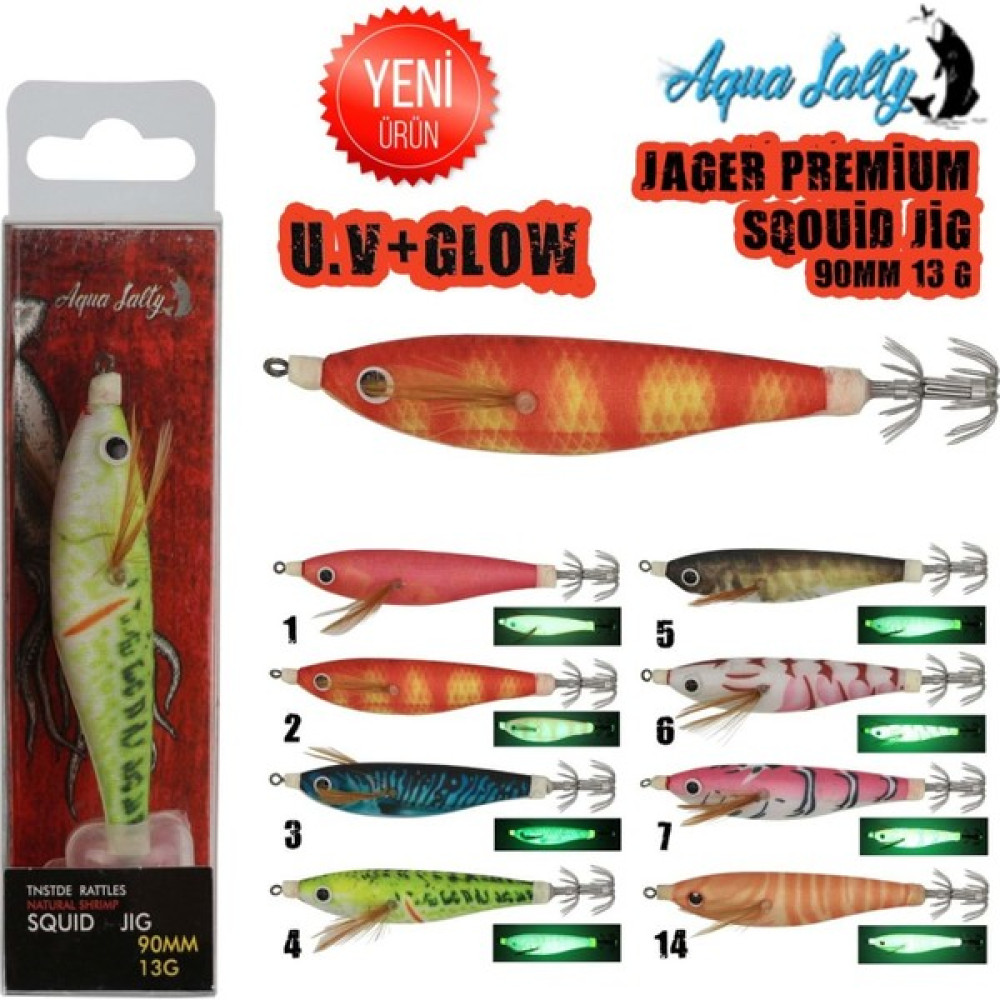 Aqua salty Jager Squid Jig Kalamar Zokasi 90MM 13GR #1 Oto Boyaları Fiyatı