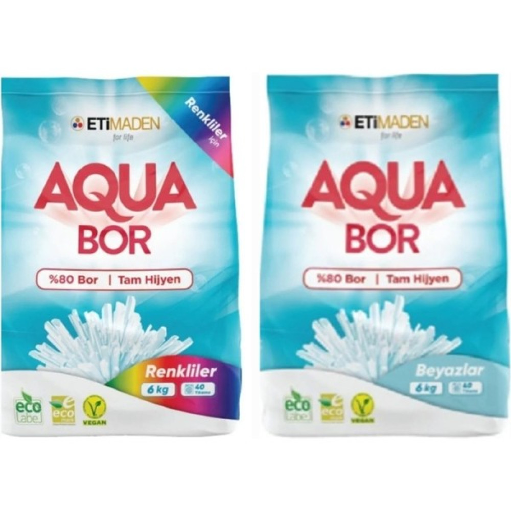 Aquabor Renki ve Beyazlar Için 6*2 12 kg 80 Yıkama Çamaşır Deterjanı Fiyatı