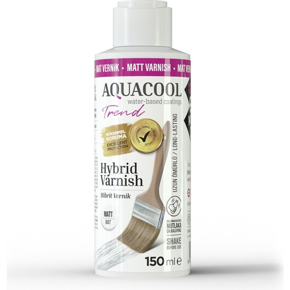Aquacool Trend Hybrid Varnish Hobi Boyası Su Bazlı Hibrit Vernik 150 ml - Mat İç Cephe Duvar Boyası Fiyatı