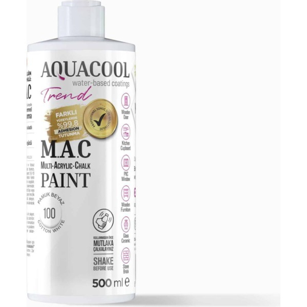 Aquacool Trend Mac Boya Pamuk Beyaz 100 İç Cephe Duvar Boyası Fiyatı