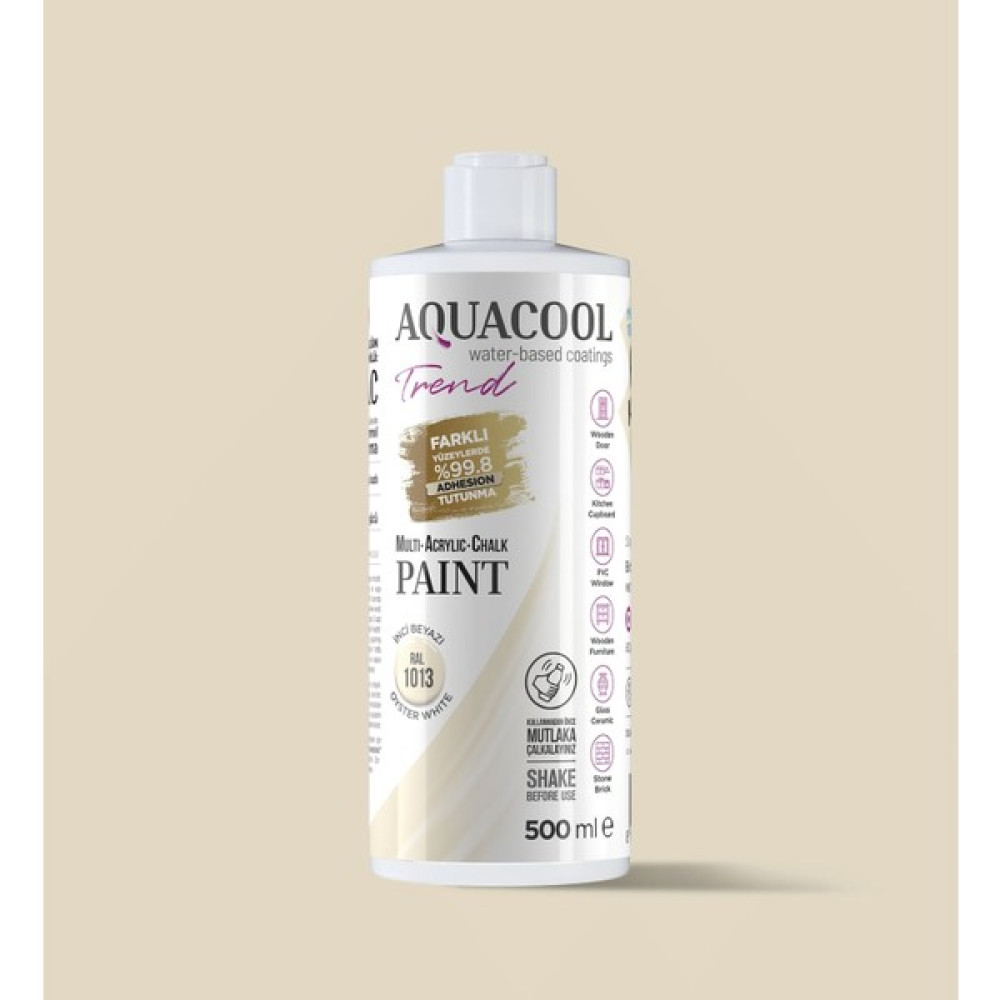 Aquacool Trend Mac Boya Ral 1013 Inci Beyazı - 500 ml - 1013 İnci Beyazı İç Cephe Duvar Boyası Fiyatı