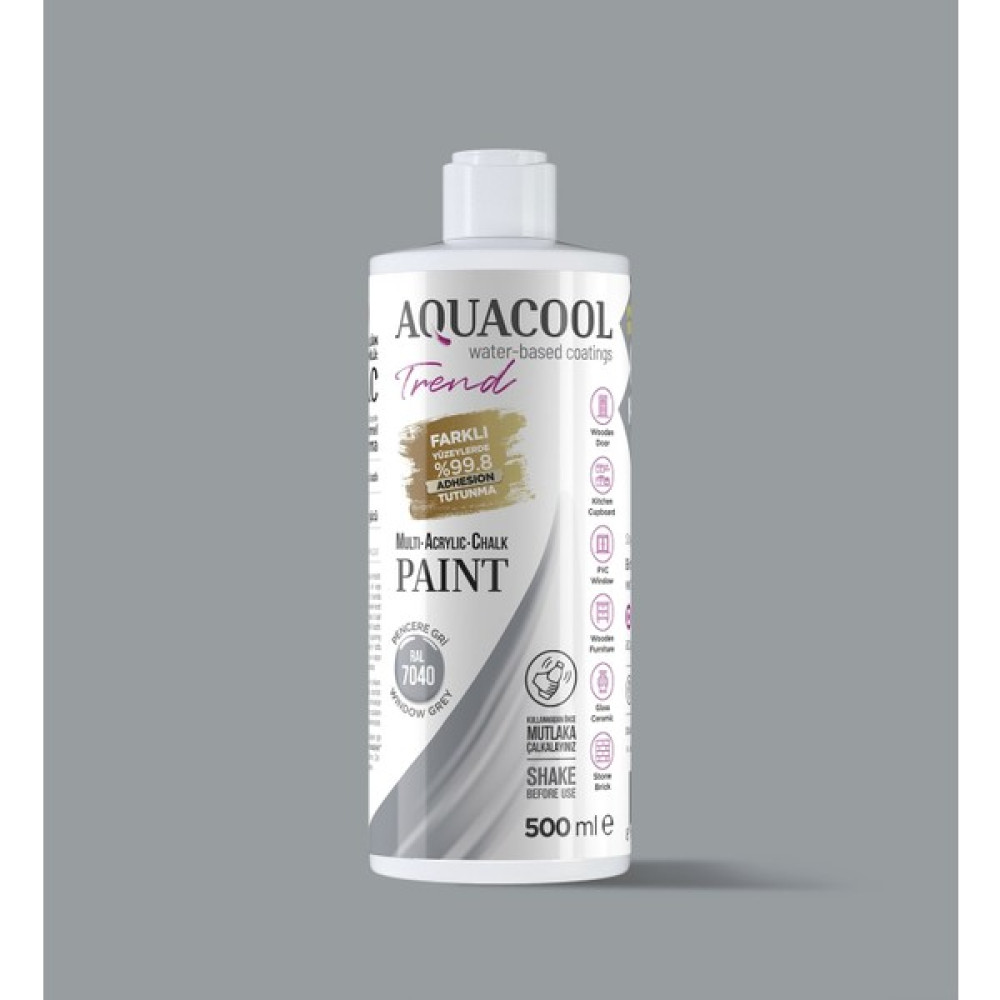 Aquacool Trend Mac Boya Ral 7040 Pencere Gri - 500 ml İç Cephe Duvar Boyası Fiyatı