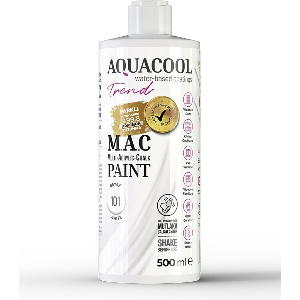 Aquacool Trend M.a.c Su Bazlı Boya 500 ml - Beyaz Diğer Fiyatı