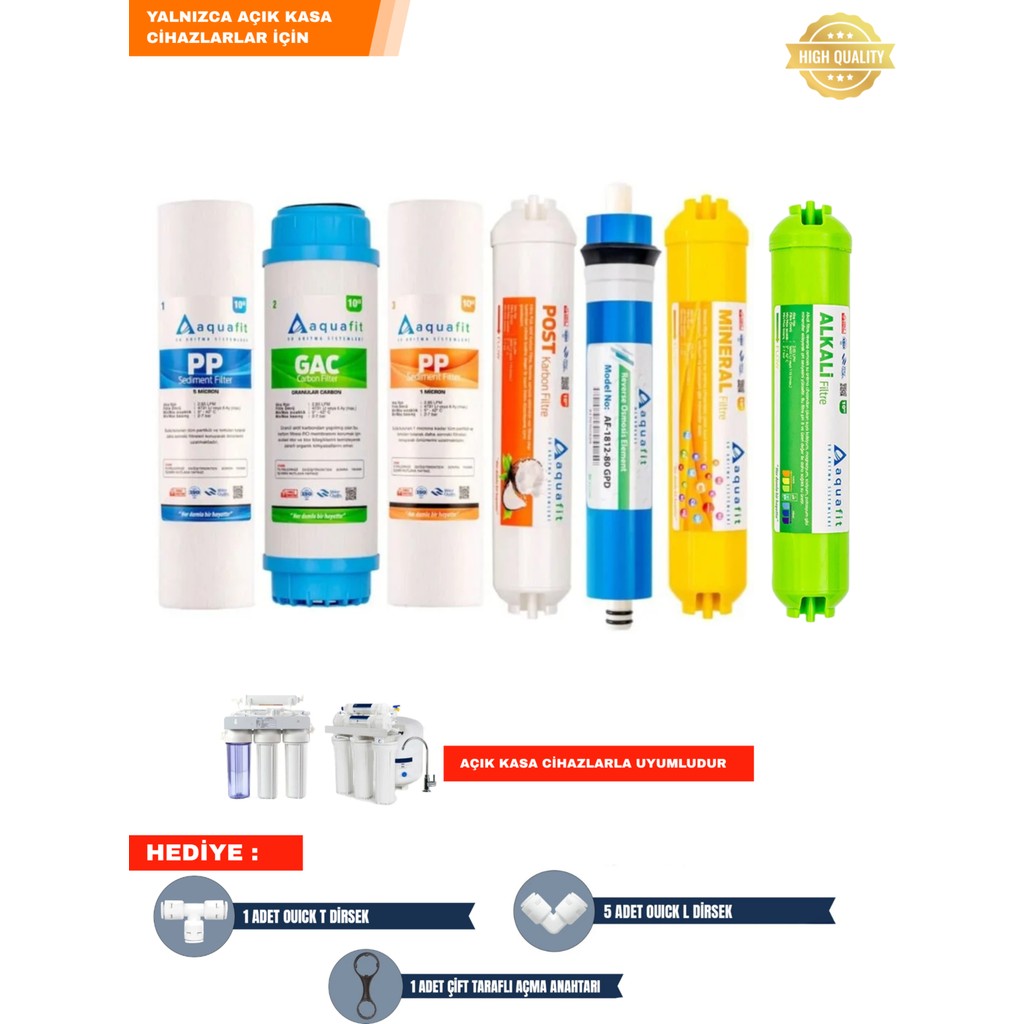 Aquafit Açık Kasa Su Arıtma Cihazı 7'li Filtre Seti Su Arıtma Cihazı Fiyatı
