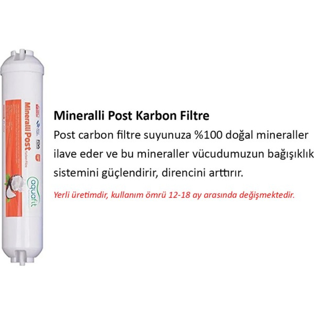 Aquafit Mineral Post Karbon Filtre Su Arıtma Cihazı Filtresi (Tüm Cihazlarla Uyumludur) Bahçe Makinesi Aksesuar & Yedek Parça Fiyatı