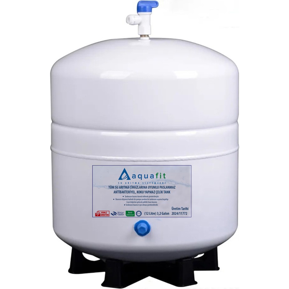 Aquafit Su Arıtma Tankı – 12 Lt (3,2 Galon) Paslanmaz Metal + Vanalı ve Ayak Hediyeli Su Arıtma Cihazı Fiyatı