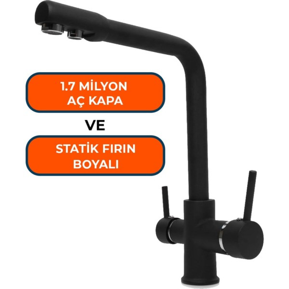 Aquames - Su Arıtma Için Siyah 3 Yollu Musluk Musluklar Fiyatı
