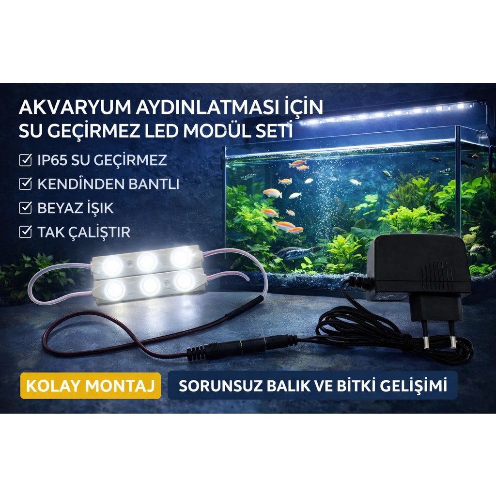 Aquaplant Akvaryum Ikili Modül LED Aydınlatması Yüksek Işık Gücü Beyaz Işık Evcil Hayvan Ürünleri Fiyatı