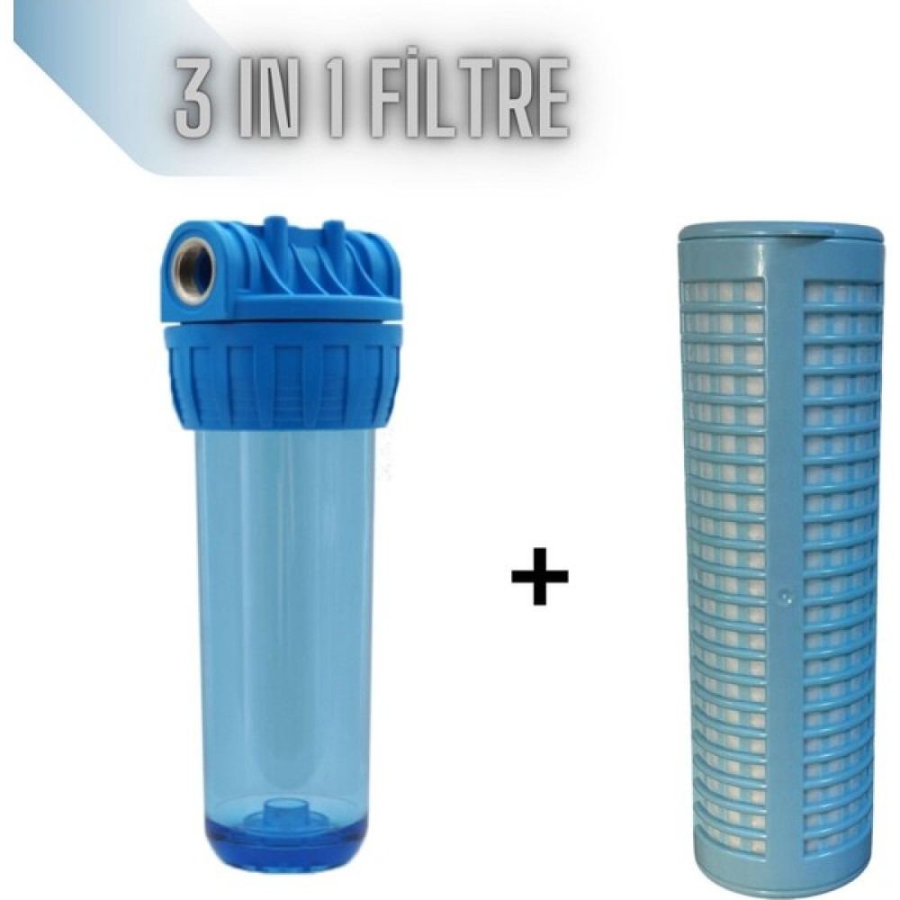 Aquatime Daire ve Bina Girişi Su Arıtma 3ü Bir Arada (Yıkanır-Sediment-Silifoz) Filtresi ve Filtre Kabı Bahçe Makinesi Fiyatı