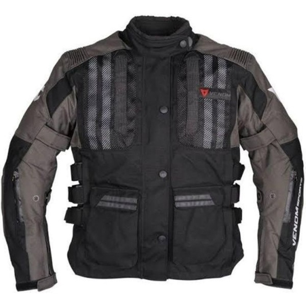 AR Motors Venom Tourex Touring Motorsiklet Ceket ( Mont ) Gri - Siyah - XL Motorsiklet Montları Fiyatı