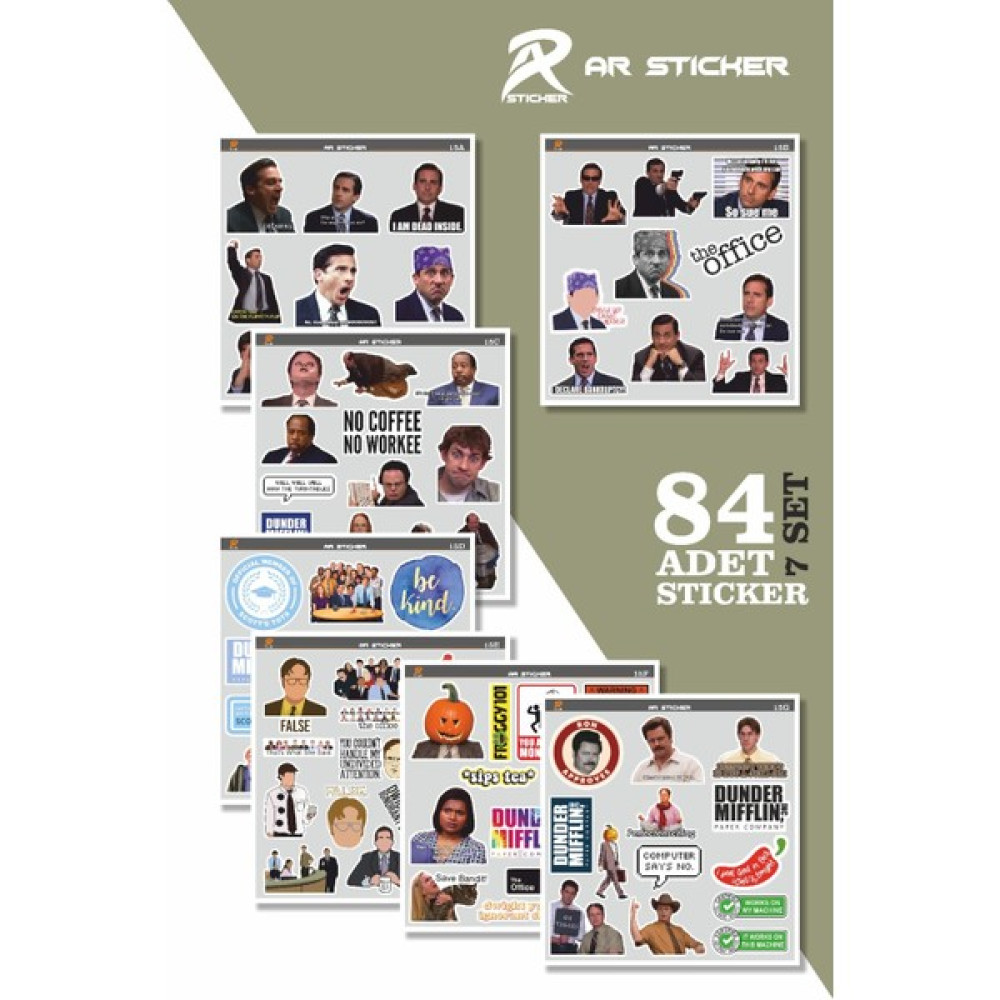 AR Sticker - 84 Adet - Ofis Laptop Notebook Ajanda Defter Tablet Sticker Etiket Çıkartma Seti ARSET15 Sticker Fiyatı