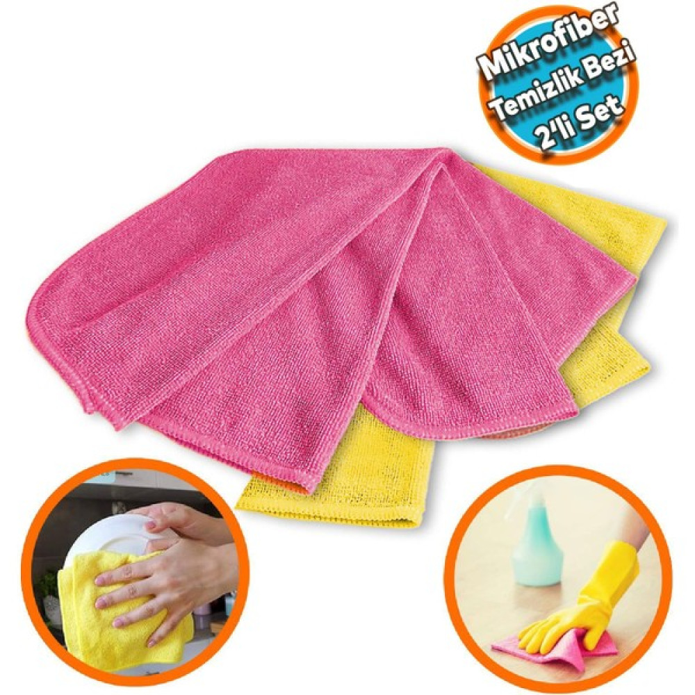 Araba Araç Otomobil Oto Ev Zemin Parke Kurulama Temizleme Mikrofiber Bez 2'li Set 35X35 Oto Genel Temizlik Fiyatı