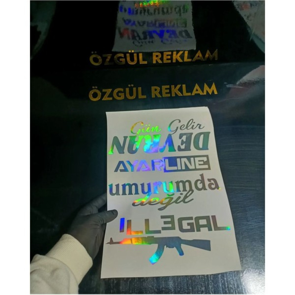 Araba Arka Cam Yazıları Araç Sticker / Hologram Sticker / Motor Sticker / Motor Etiket Oto Boyaları Fiyatı