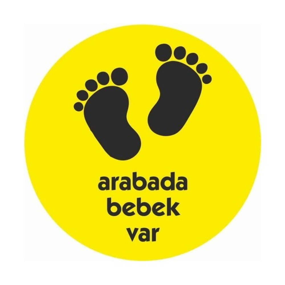 Arabada Bebek Var Sticker 10 x 10 2 Adet - Renkli Oto Boyaları Fiyatı