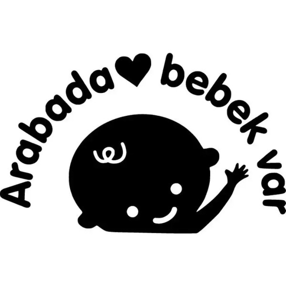 Arabada Bebek Var Sticker-Miyrem (Oto-Motor-Laptop-Duvar-Dekor) 10 x 6 cm - Beyaz Oto Boyaları Fiyatı