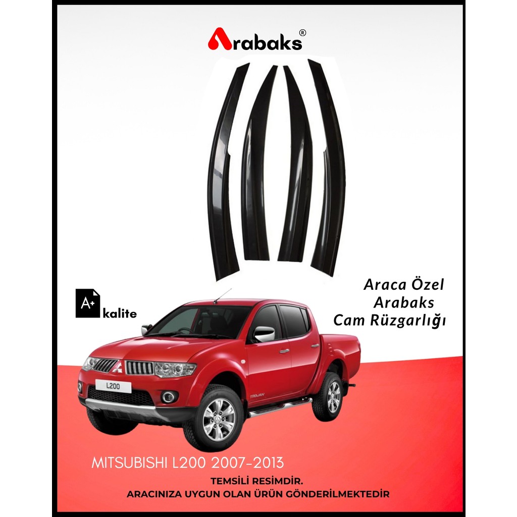 Arabaks 4'lü Cam Rüzgarlığı Takımı Mitsubishi L200 2007-2013 Dayanıklı Malzeme Türkiye Menşeli Diğer Fiyatı