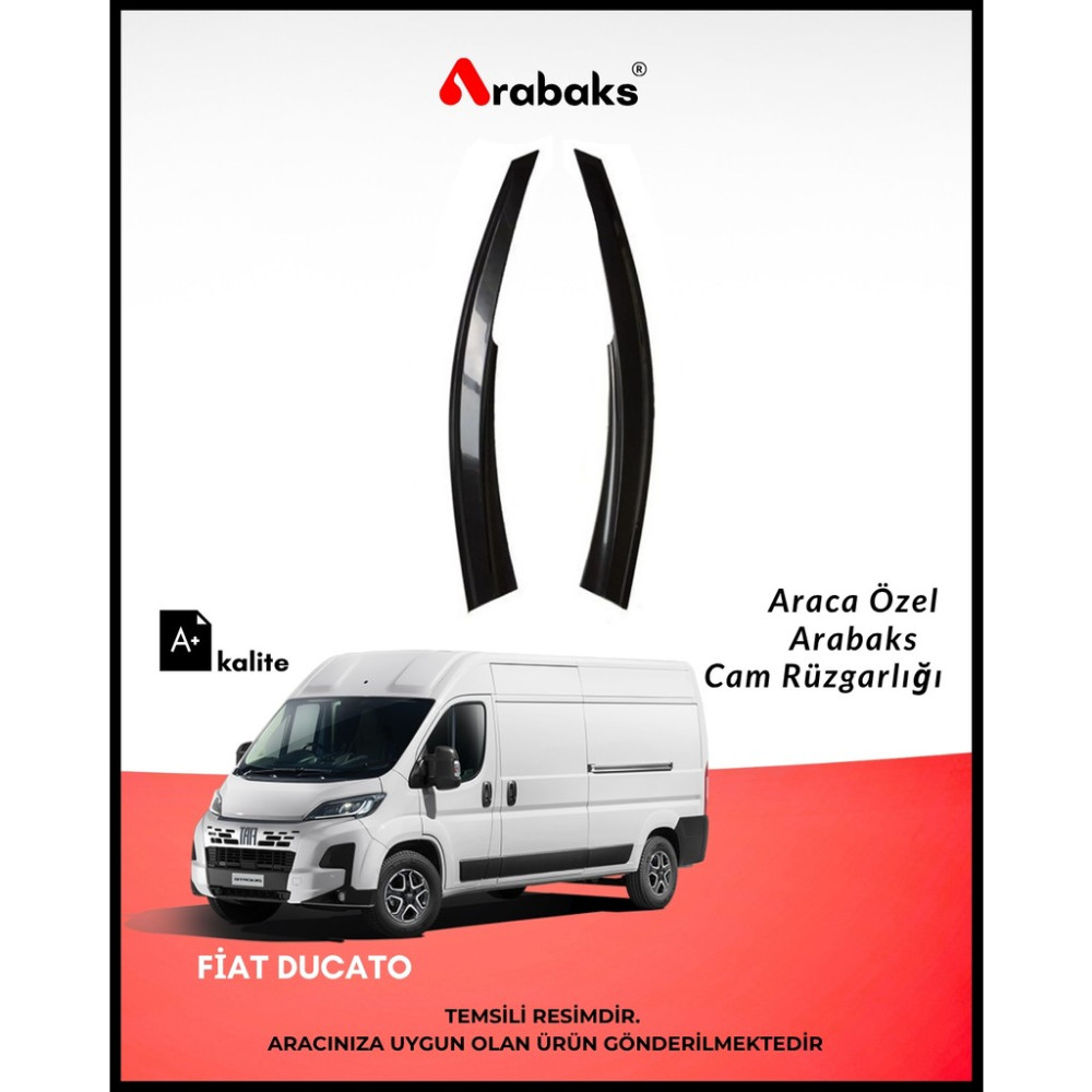 Arabaks Fiat Ducato Cam Rüzgarlığı 2'li Takım (Mugen Tip, Dayanıklı Malzeme, Kolay Montaj) Oto Rüzgarlıkları Fiyatı
