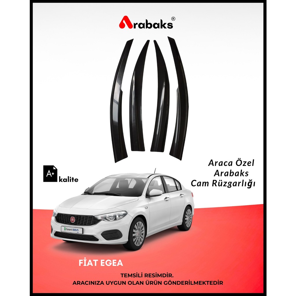 Arabaks Fiat Egea Cam Rüzgarlığı 4’lü Takım (Mugen Tip, Dayanıklı Malzeme, Kolay Montaj) Diğer Fiyatı