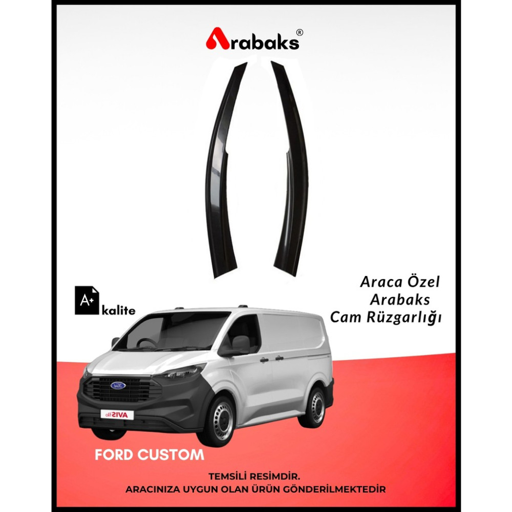 Arabaks Ford Custom Cam Rüzgarlığı 2'li Takım Mugen Tip Dayanıklı Malzeme Kolay Montaj Uyumlu Oto Rüzgarlıkları Fiyatı