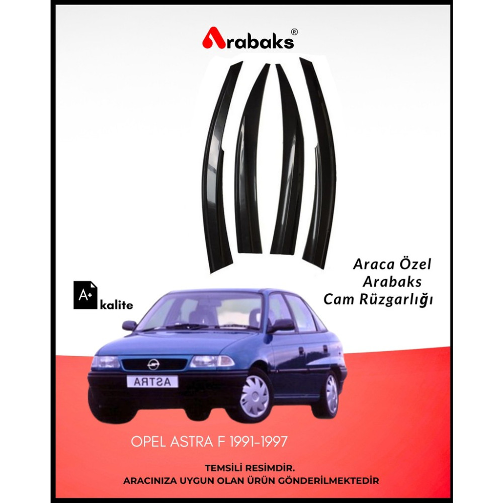 Arabaks Opel Astra F 1991-1997 Cam Rüzgarlığı 4'lü Takım (Mugen Tip, Dayanıklı Malzeme, Kolay Montaj) Oto Rüzgarlıkları Fiyatı