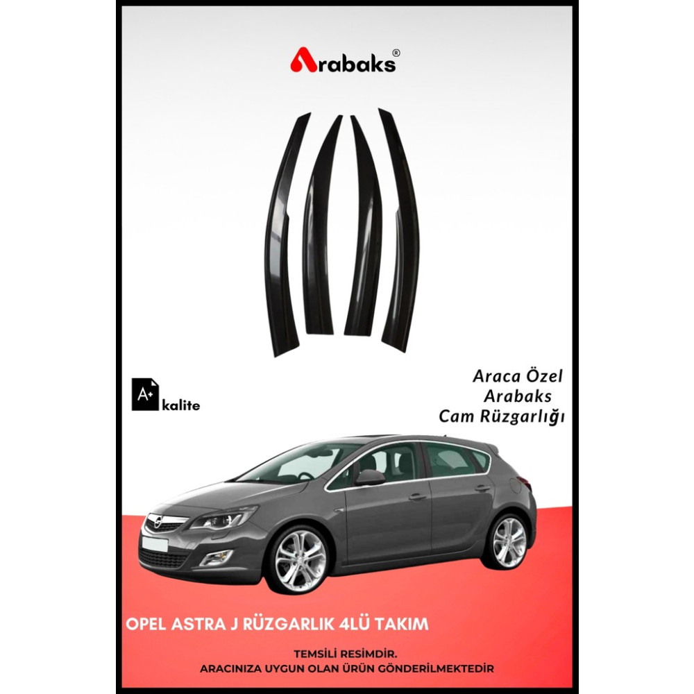 Arabaks Opel Astra J Cam Rüzgarlığı 4'lü Takım (Mugen Tip, Dayanıklı Malzeme, Kolay Montaj) Oto Rüzgarlıkları Fiyatı