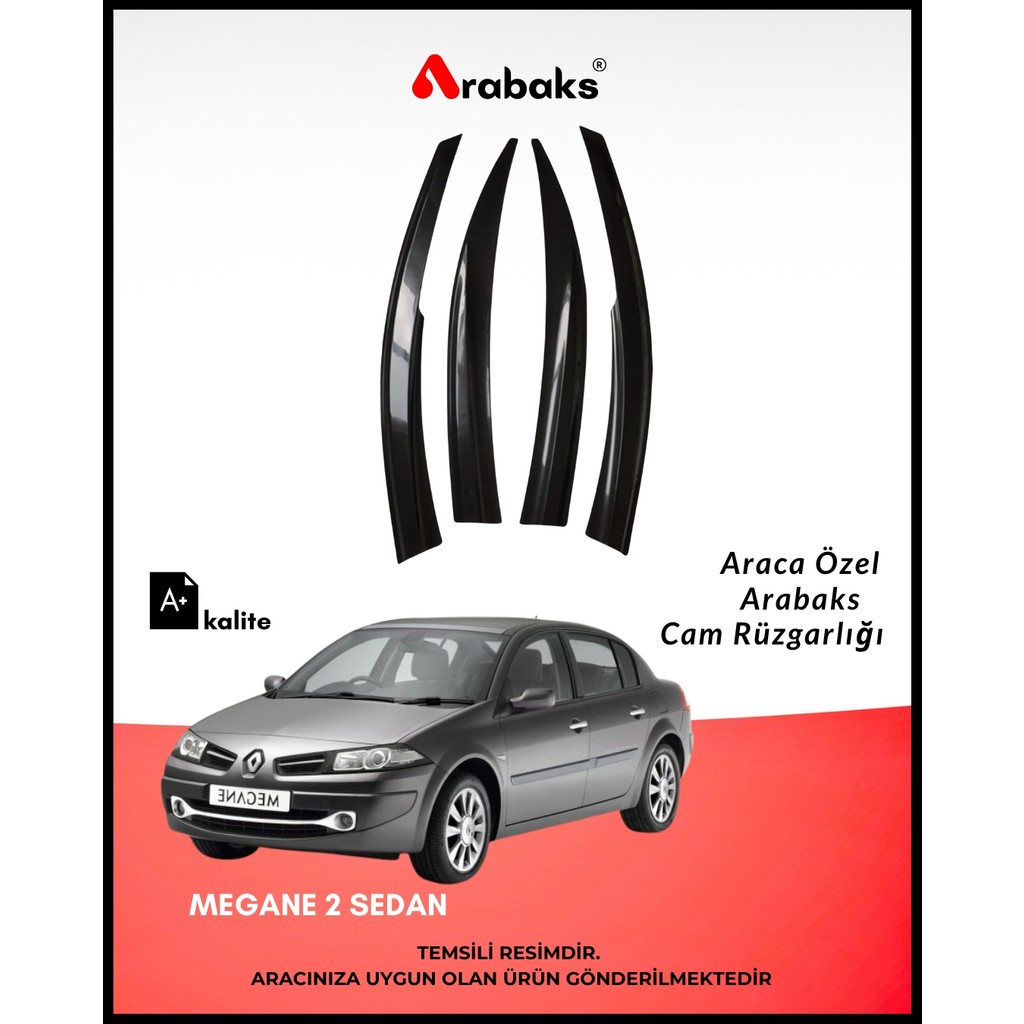 Arabaks Renault Megane 2 Sedan Cam Rüzgarlığı 4’lü Takım (Mugen Tip, Dayanıklı Malzeme, Kolay Montaj) Diğer Fiyatı