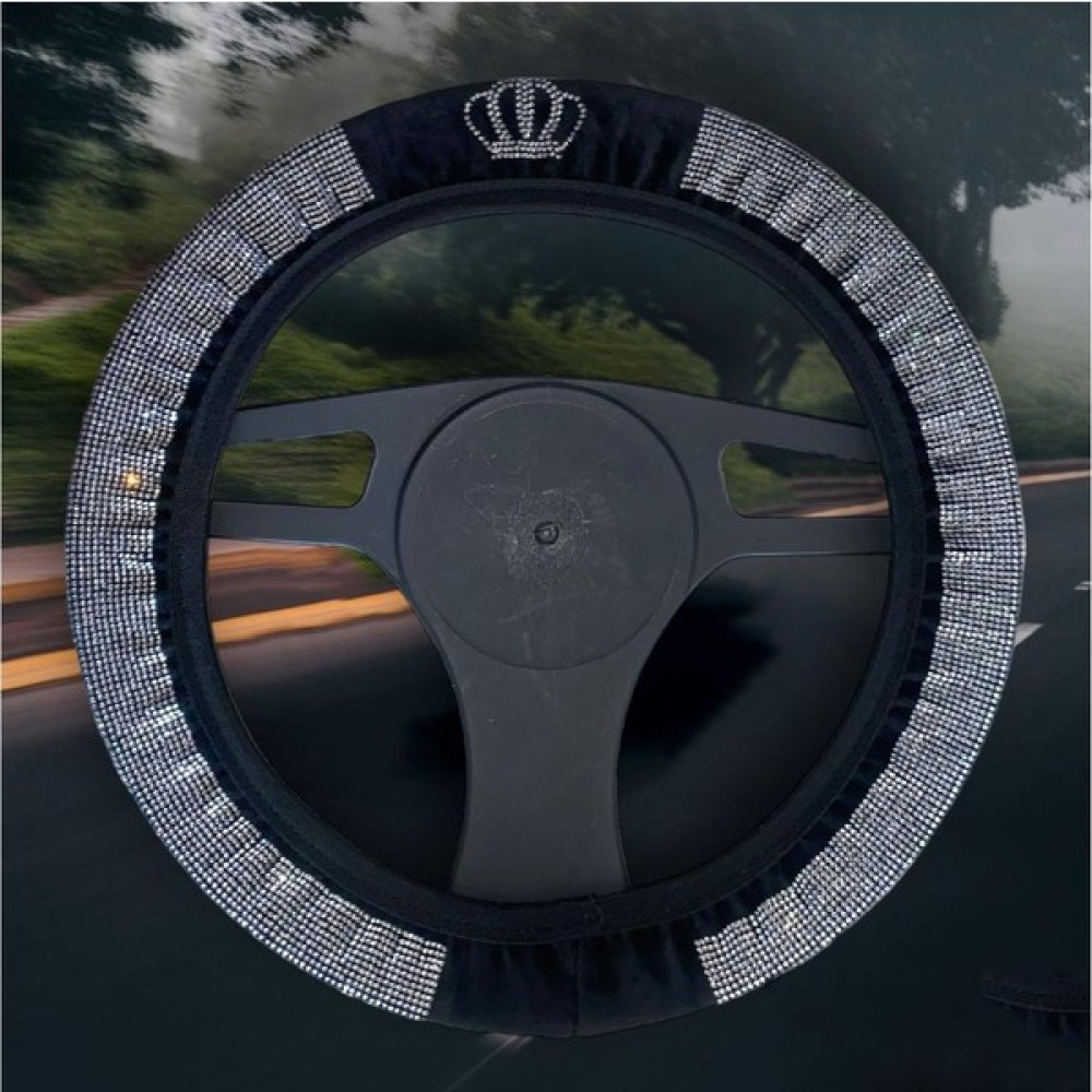 Arabasına Aşıklar Kulübü Gümüş Cristal Taşlı Prenses Taçlı Direksiyon Kılıfı (Peugeot Uygun) - Krom Direksiyon Kılıfı Fiyatı
