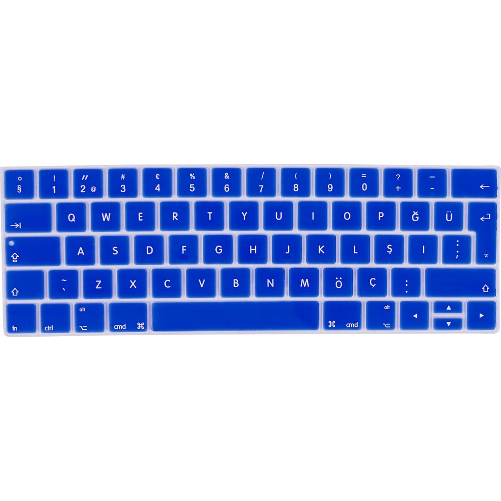 Arabulalaca Apple Macbook Air 13.3" 2017 A1466 - A1369 Silikon Klavye Koruyucu Türkçe - Mavi Klavye - Mouse Fiyatı