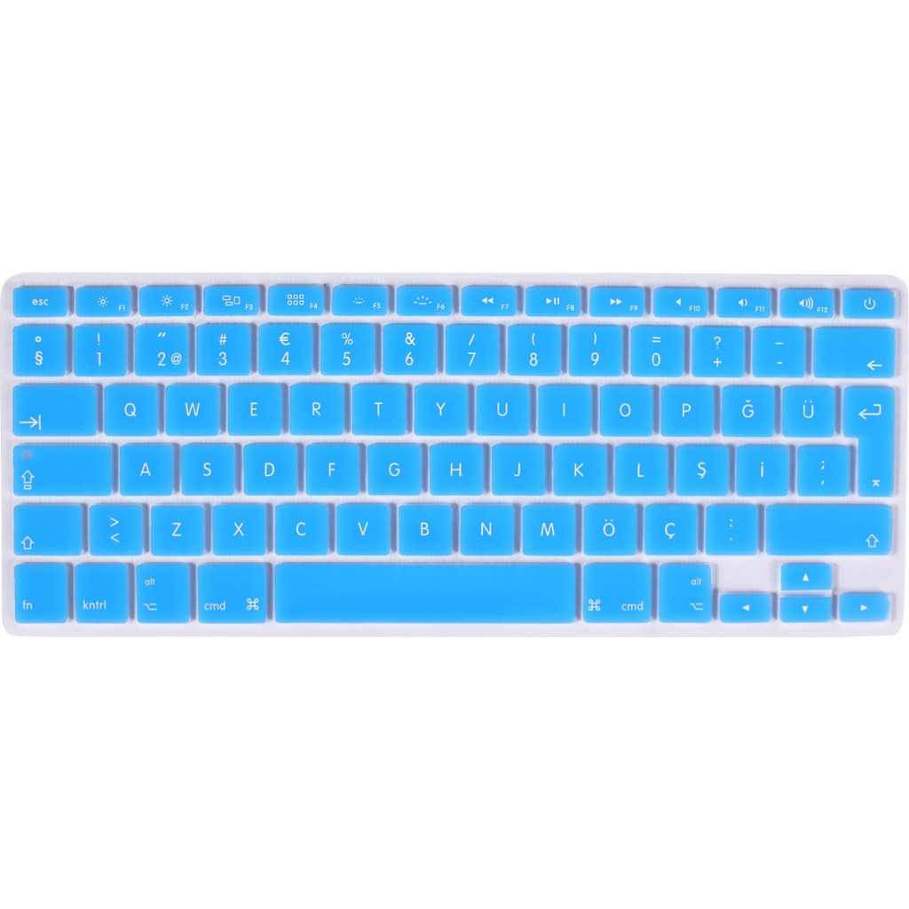 Arabulalaca Apple Macbook Air 13.3" 2017 A1466 - A1369 Silikon Klavye Koruyucu Türkçe - Turkuaz Klavye - Mouse Fiyatı