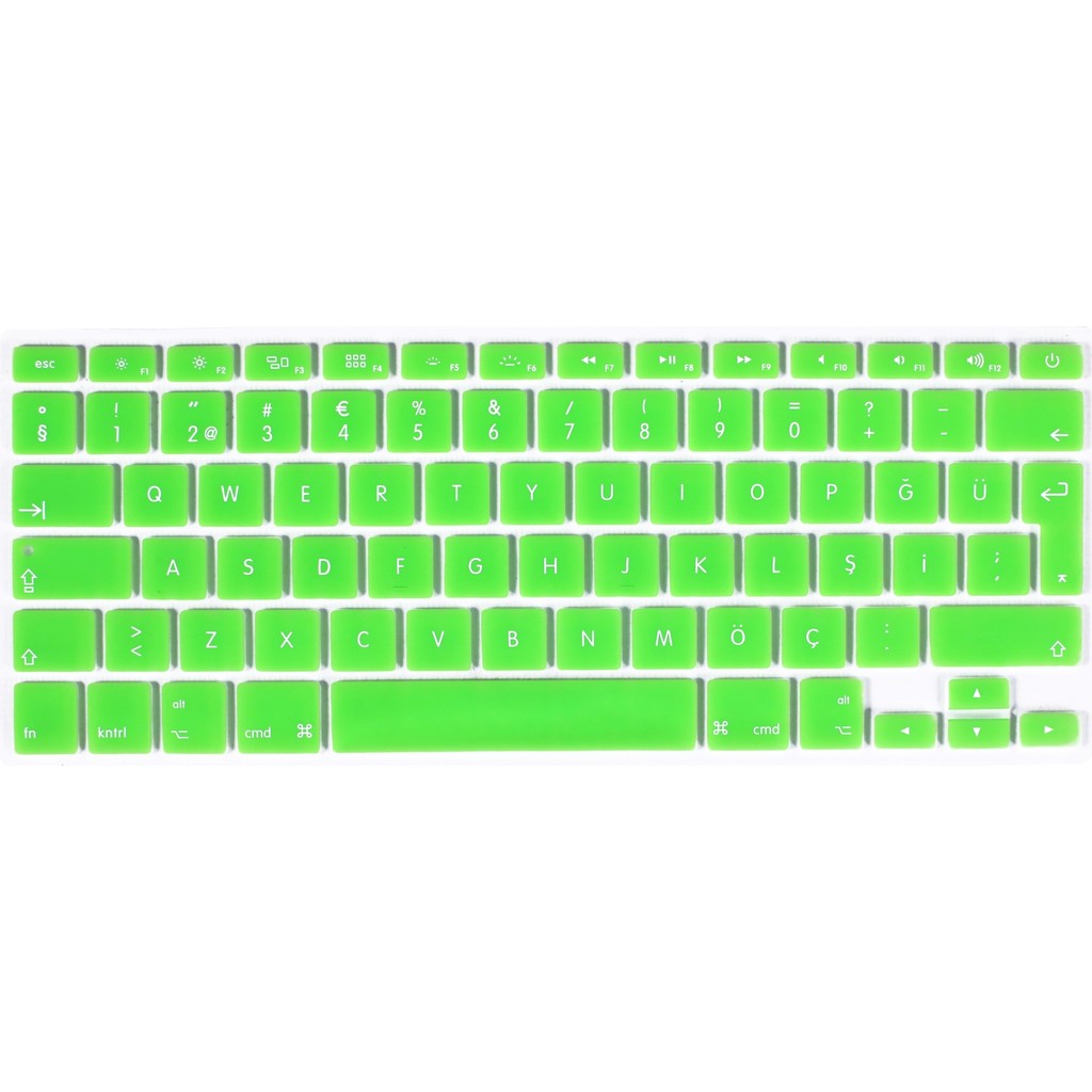 Arabulalaca Apple Macbook Air 13.3" 2017 A1466 - A1369 Silikon Klavye Koruyucu Türkçe - Yeşil Klavye - Mouse Fiyatı