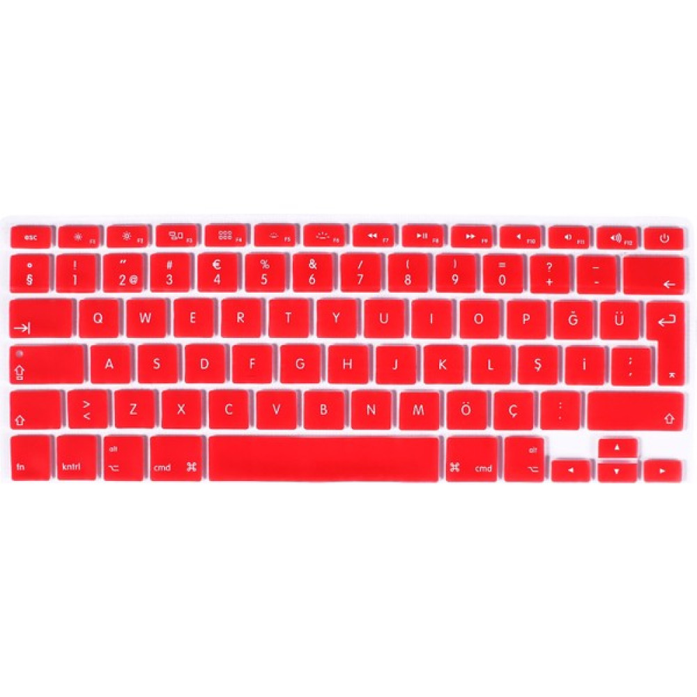 Arabulalaca Apple Macbook Pro Retina 13.3" A1502 A1425 Türkçe Silikon Q Klavye Koruyucu - Kırmızı Tablet Pc Aksesuarları Fiyatı