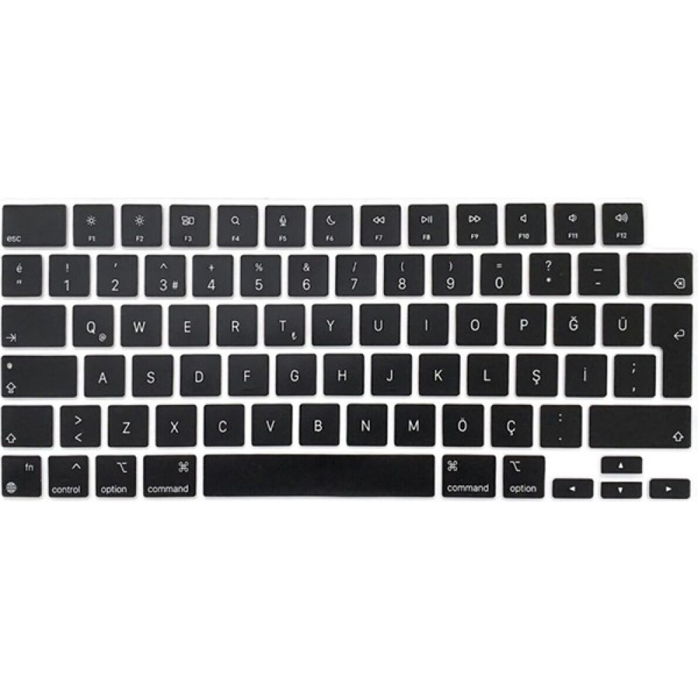 Arabulalaca Macbook Pro 14 Inç A2442 - A2779 - A2992 - A2918 Türkçe Q Silikon Klavye Koruyucu - Siyah - Kırık Beyaz Tablet Pc Aksesuarları Fiyatı
