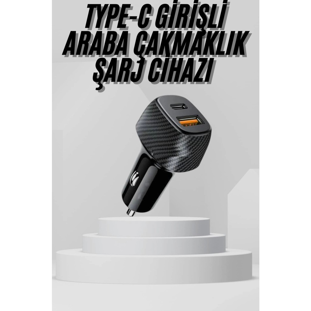 Araç Içi Şarj Cihazı 38W Güç Kapasiteli Type-C Girişli Araba Çakmaklık ( Lisinya ) Bilgisayar Çevirici ve Adaptörü Fiyatı