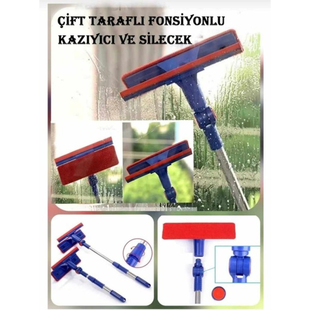 Aradığın Burada Pratik Çift Taraflı Cam Silme Aparatı - 1 Adet Temizlik Malzemeleri Fiyatı