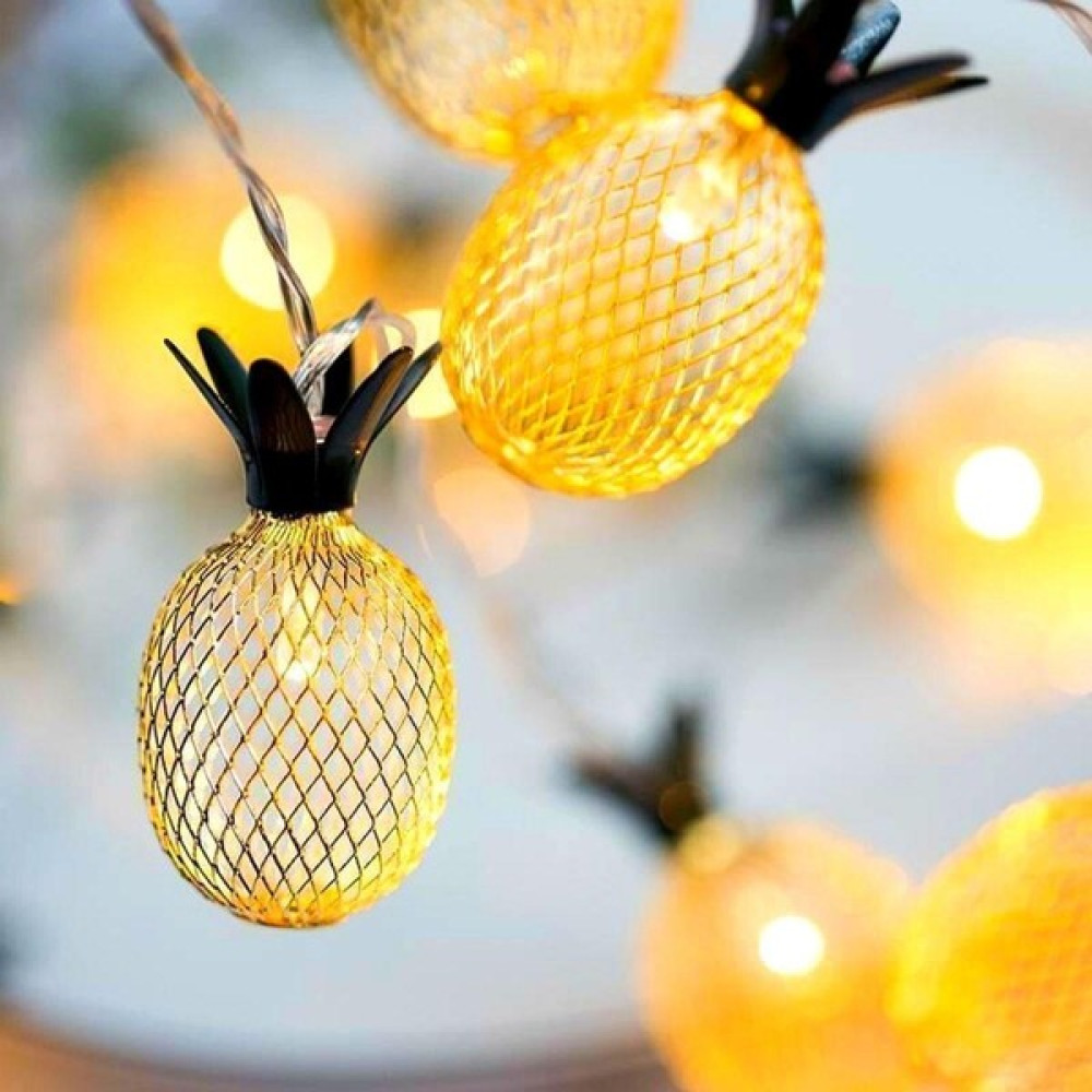 Aradığın Şeyler Dekoratif Pilli Pineapple Ananas Pilli Şerit LED Işık (1 Metre) Led Aydınlatmalar Fiyatı