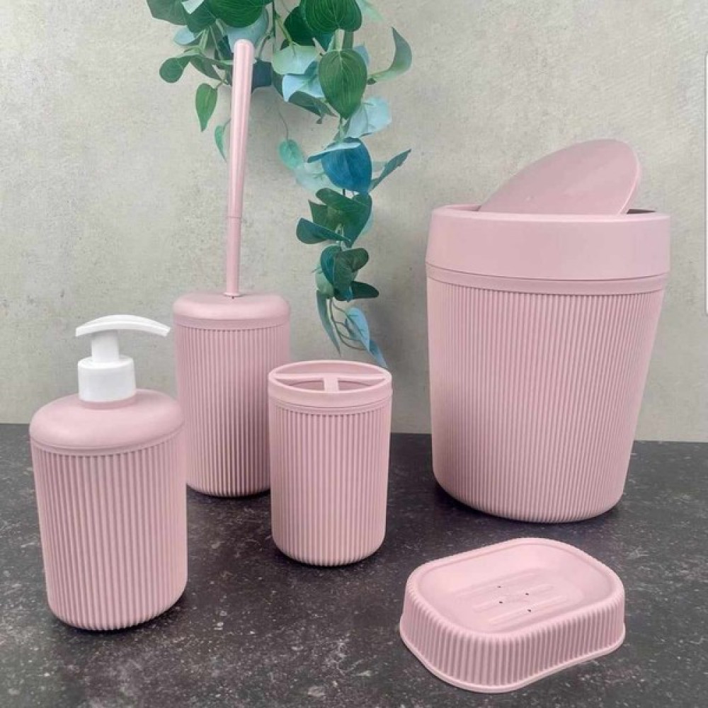 Aradığın Var Şık Görünümlü 5'li Banyo Seti - Lila Banyo Aksesuarları Fiyatı