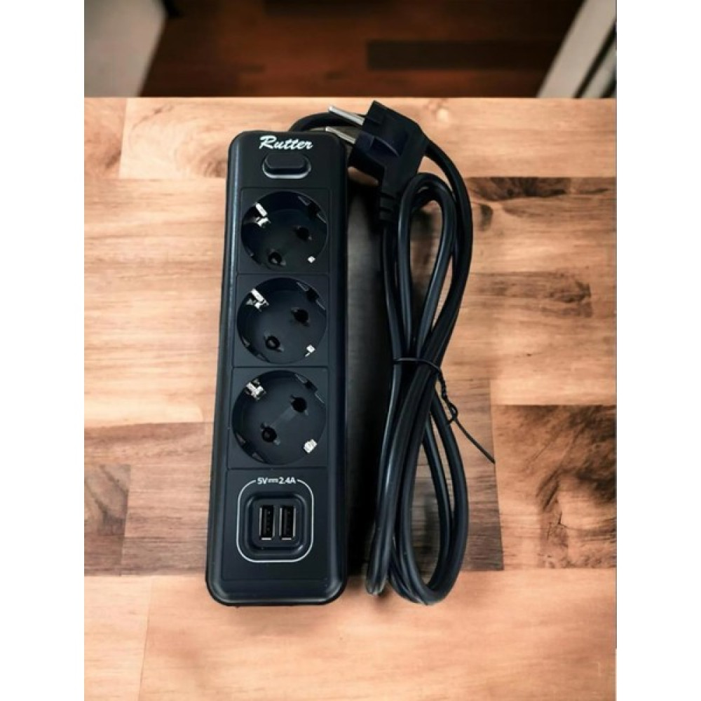 ARALMİNİAVM Akım Korumalı Grup Priz 3 Lü ve 2'li USB Şarj Portu 2500 Watt Akım Korumalı USB Priz1,5 Metre Uzatma Prizler Fiyatı