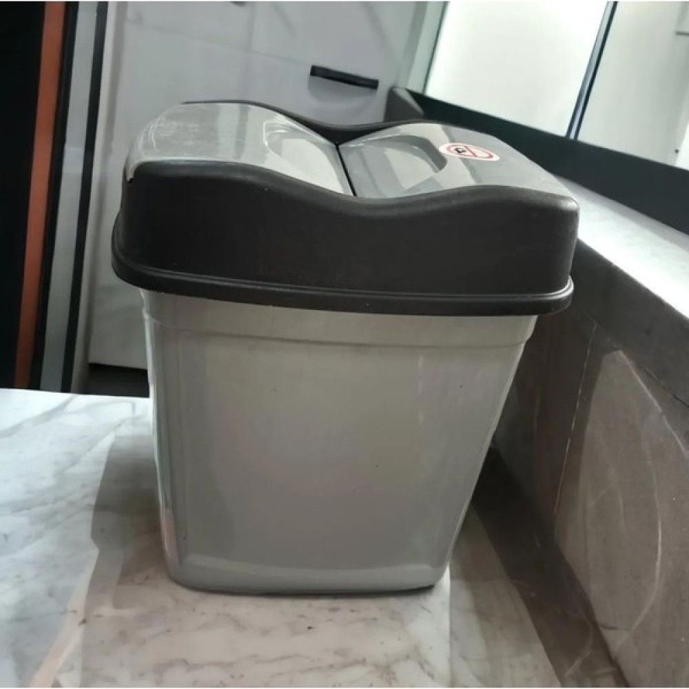 ARALMİNİAVM Çöp Kovası Pratik Kapak Banyo Mutfak Girdap Gri - 10 LT Çöp Kovaları Fiyatı