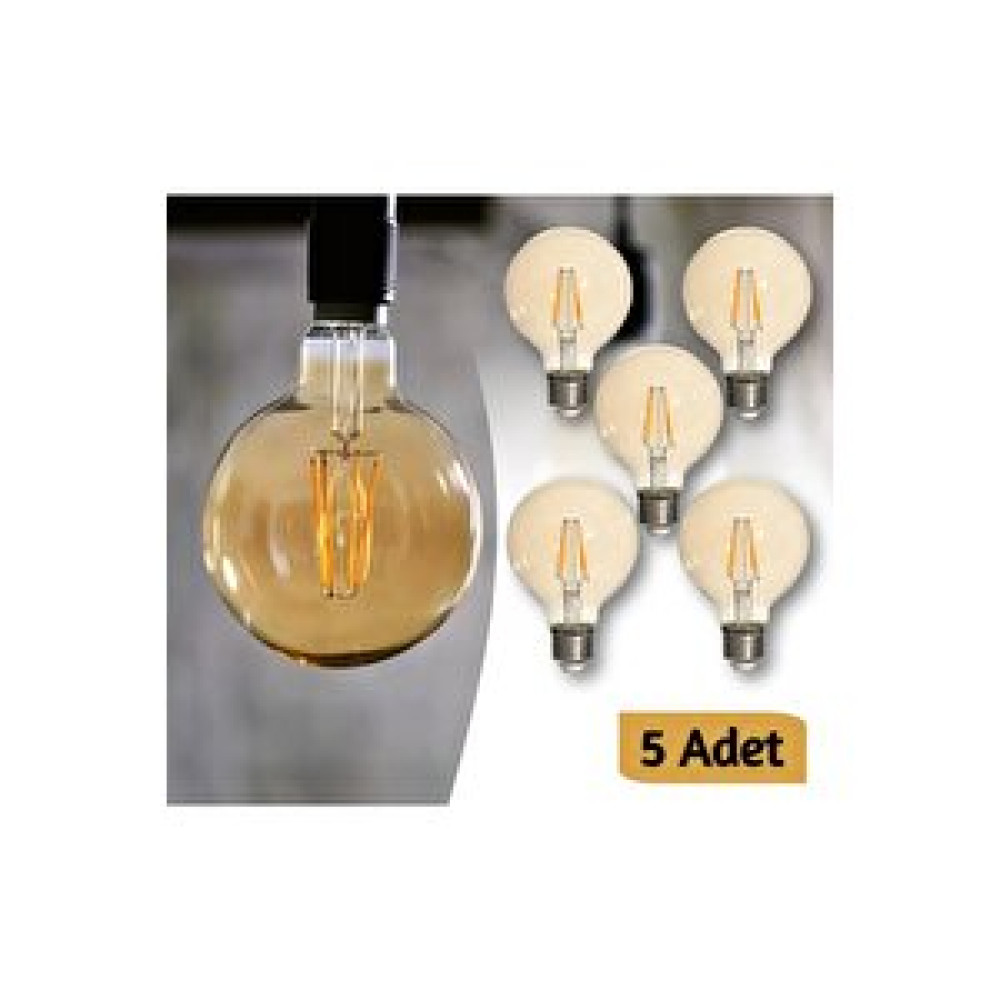 Aralminiavm Dekoratif Rustik Ampul G95 4w Filament Led Ampul 5li Elektrik ve Aydınlatma Fiyatı