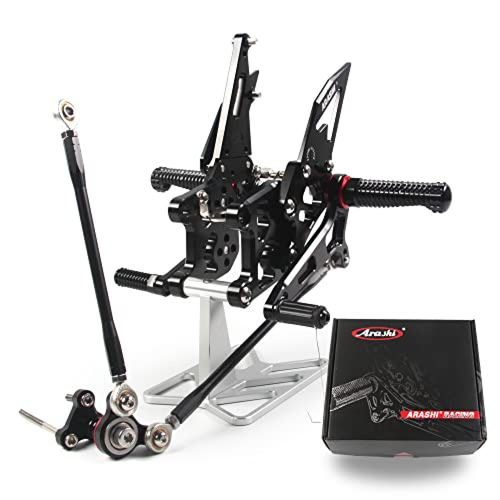Arashi (Version 2.0) Rearsets for Honda CBR600RR 2007 2008 Motorcycle Accessories Adjustable Footrests Foot Peg Rear Sets CBR 600 CBR600 RR 600RR Black 07 08