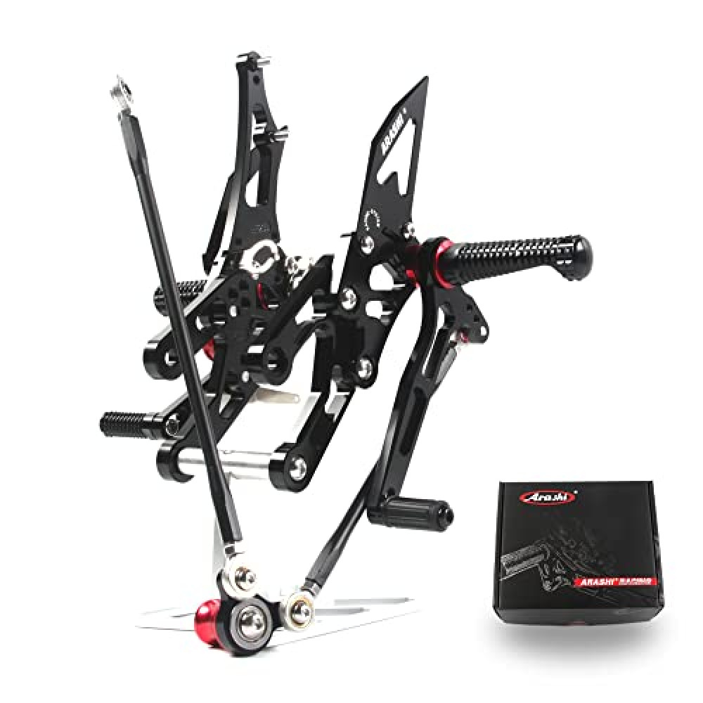 Arashi(Version 2.0) Adjustable Rearsets for HONDA CBR1000RR 2004-2007 / CBR600RR 2003-2005 2006 Motorcycle Accessories Footrests Foot Pegs Rear Set Black CBR 600 1000 CBR600 CBR1000 RR 600RR